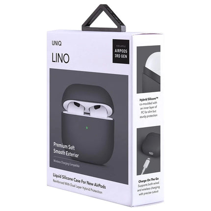 Airpods 3 (3.nesil) Lino Silikon Kılıf - Gri 3