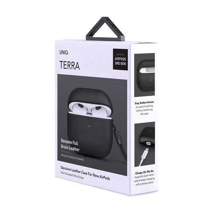 Airpods 3 (3.nesil) Terra Genuine Deri Kılıf - Siyah 4