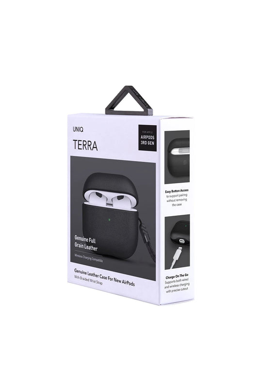 Airpods 3 (3.nesil) Terra Genuine Deri Kılıf - Siyah 4