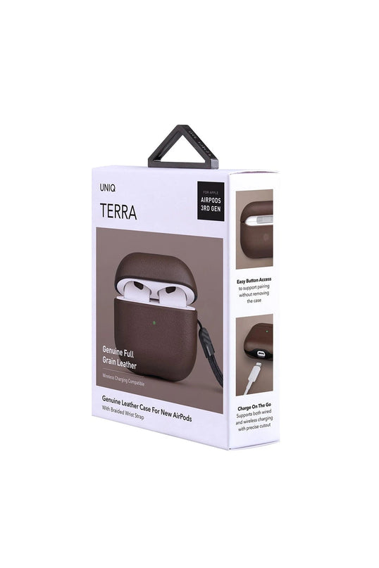 Airpods 3 (3.nesil) Terra Genuine Deri Kılıf - Kahverengi 4