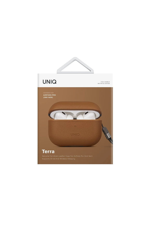 Airpods Pro 2 (2.nesil) Terra Genuine Deri Kılıf - Kahverengi 3
