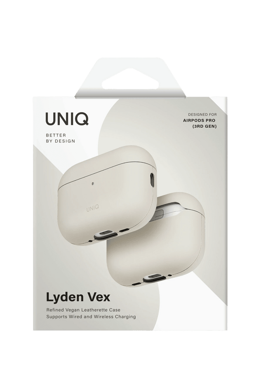 Airpods Pro 3 (3.nesil) Lyden Vex Deri Kılıf - Gri 2