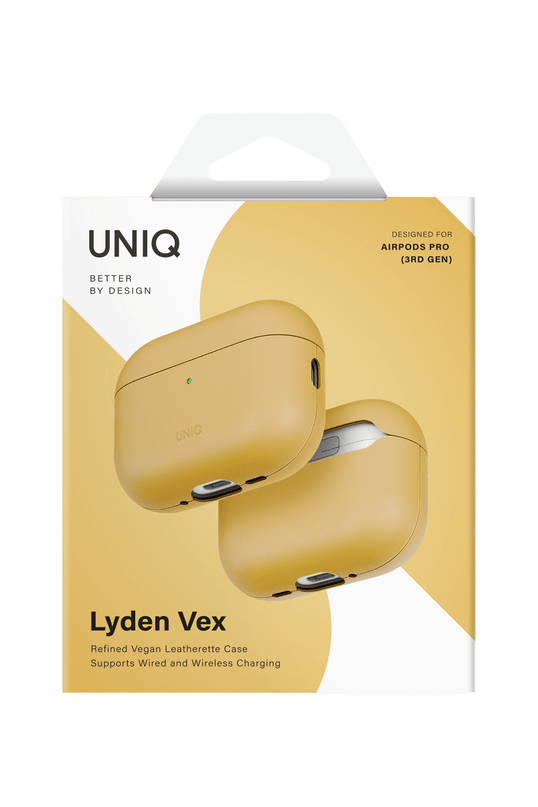 Airpods Pro 3 (3.nesil) Lyden Vex Deri Kılıf - Sarı 4