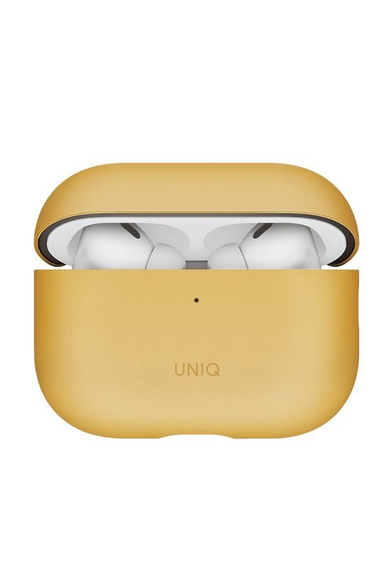 Airpods Pro 3 (3.nesil) Lyden Vex Deri Kılıf - Sarı 3