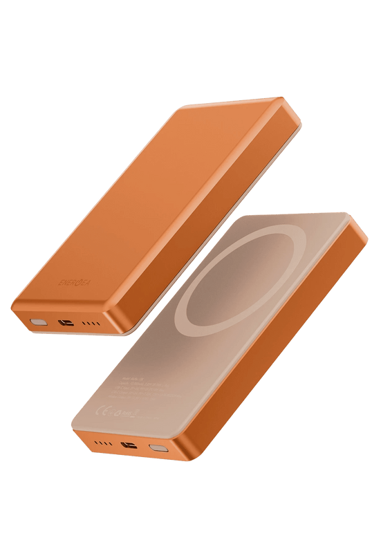AluPac 10K 10.000 mAh 20W Type-C ve 15W Kablosuz Şarj Çıkışlı PD Hızlı Şarj Magsafe Powerbank - Turuncu