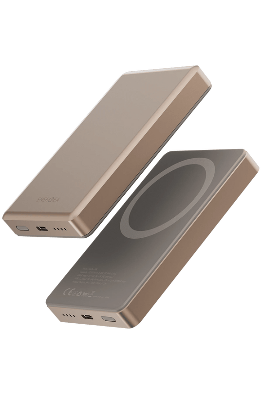 AluPac 10K 10.000 mAh 20W Type-C ve 15W Kablosuz Şarj Çıkışlı PD Hızlı Şarj Magsafe Powerbank - Gold