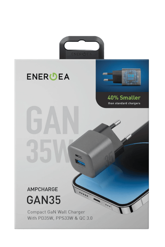 AmpCharge GaN35 1 Adet 35W Type C 1 Adet 30W USB Çıkışlı PD PPS QC Duvar Tipi Hızlı Şarj Aleti 4