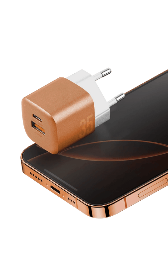 AmpCharge GaN35 1 Adet 35W Type C 1 Adet 30W USB Çıkışlı PD PPS QC Duvar Tipi Hızlı Şarj Aleti 3