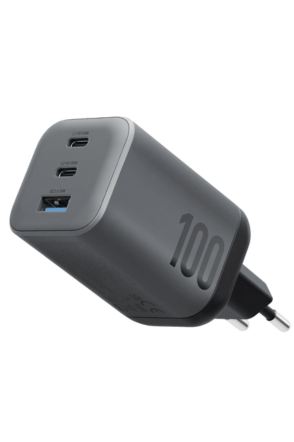 AmpCharge Mini 100 2 Adet 100W Type-C ve 1 Adet 30W USB Çıkışlı PD PPS QC 3.0 GaN Hızlı Şarj Aleti