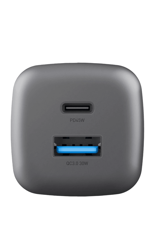 AmpCharge Mini 45 1 Adet 45W Type-C ve 30W USB Çıkışlı PD PPS QC 3.0 GaN Hızlı Şarj Aleti 3