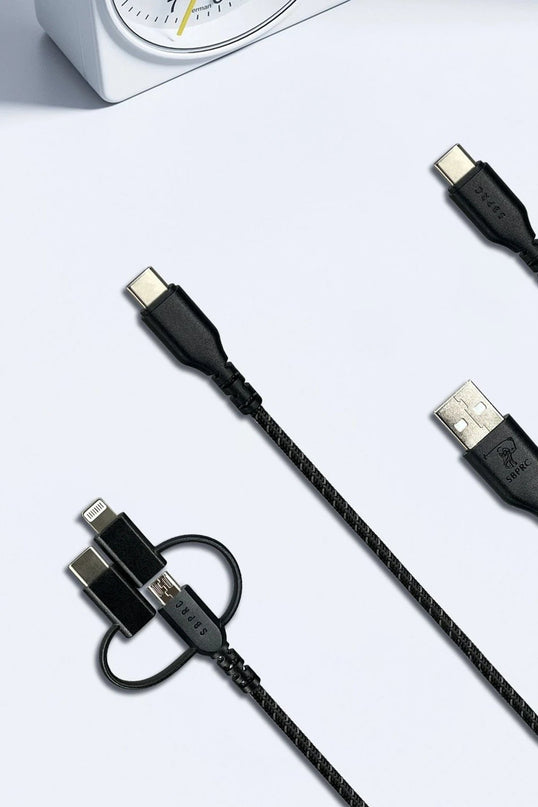 Basil 3in1 USB to Type-C Lightning ve Micro Çıkışlı Data Şarj Kablosu 2