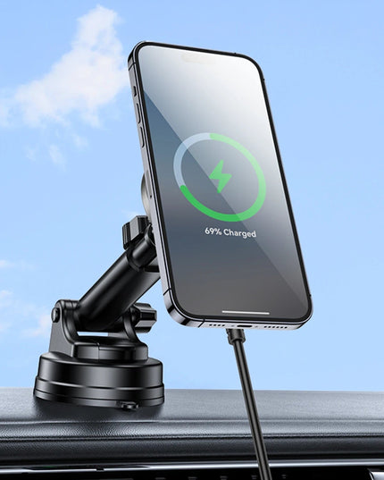C315 2in1 Izgara Klipsli ve Vantuzlu 360 Derece Ayarlanabilir RGB Işıklı Cam Yüzeyli Fan Soğutuculu 15W Kablosuz Şarjlı Araç Tutucu 4