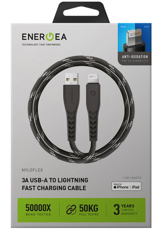 C89 NyloFlex 1.5M 3A USB to Lightning Hızlı Şarj Kablo - Lacivert 5