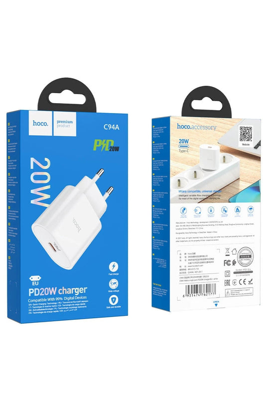 C94A Metro 20W Type-C Çıkışlı PD Hızlı Şarj Aleti 5