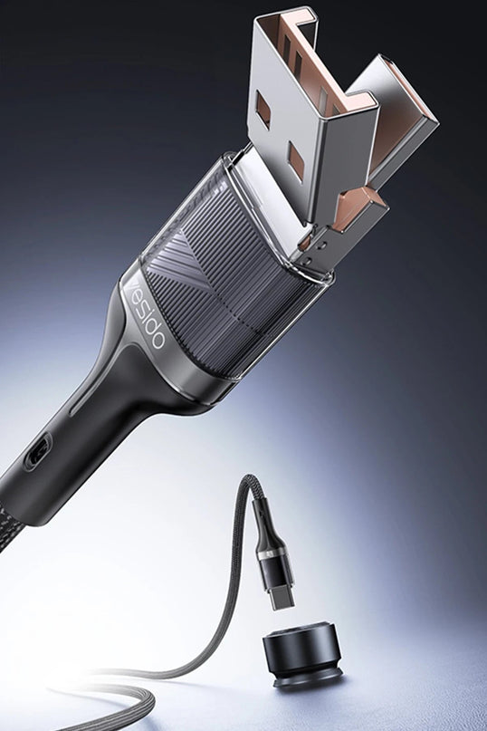 CA165C 1.2M 2in1 Bir Ucu USB ve Type-C to Type-C PD Hızlı Şarj Kablosu 2