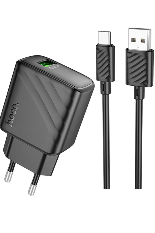 CS21A Rich 18W USB 3.0 QC Çıkışlı Ekstra USB to Type-C Kablolu Hızlı Şarj Aleti