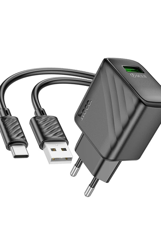 CS21A Rich 18W USB 3.0 QC Çıkışlı Ekstra USB to Type-C Kablolu Hızlı Şarj Aleti 2