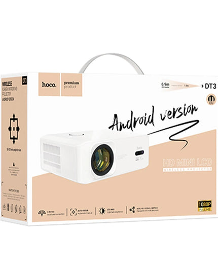 DT3 Smart Elektrik Otomatik Odaklanma Özellikli 1080P Android Wifi Kablolu Projeksiyon Cihazı 8
