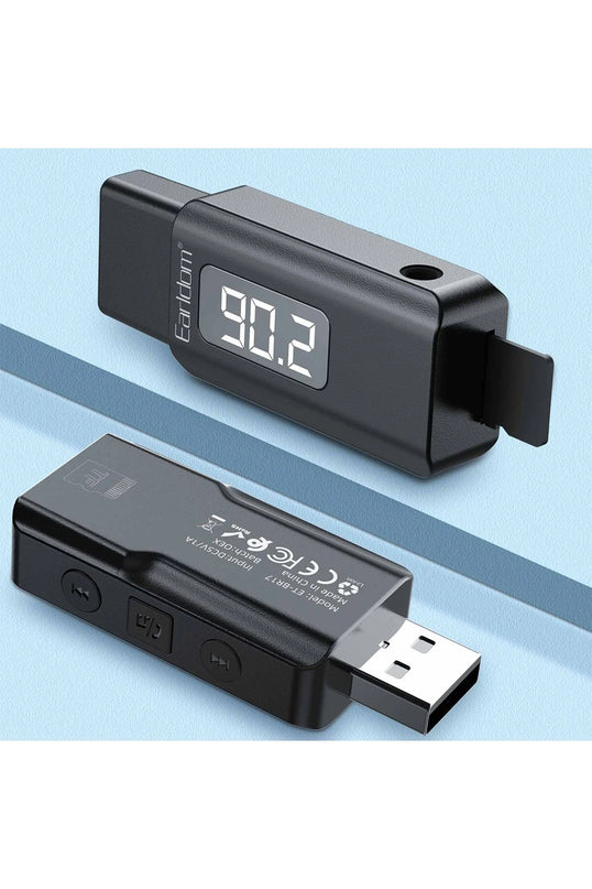 BR17 BT 5.3 SD Kart ve Aux Çıkışlı Arama Destekli Dijital Ekranlı 2in1 USB FM Transmitter 2