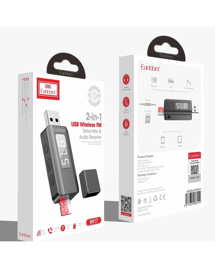 BR17 BT 5.3 SD Kart ve Aux Çıkışlı Arama Destekli Dijital Ekranlı 2in1 USB FM Transmitter 7