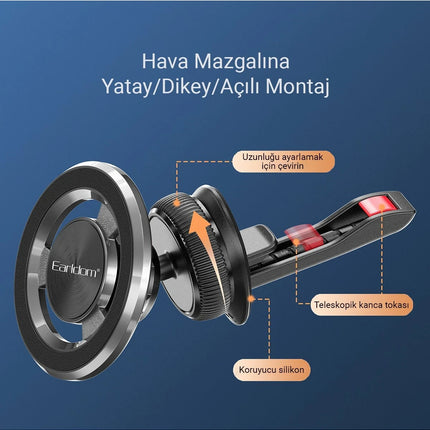 EH213 Izgara Klipsli Manyetik Magsafe Araç Tutucu 5