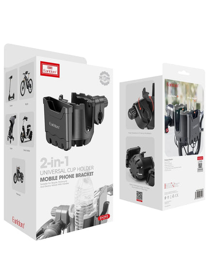 EH293 Motosiklet İçin Ayarlanabilir 2in1 Telefon ve Şişe Tutucu 7
