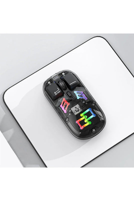 KM16 1600 DPI Sessiz Transparan Yapılı RGB Kablosuz Ofis Mouse 4