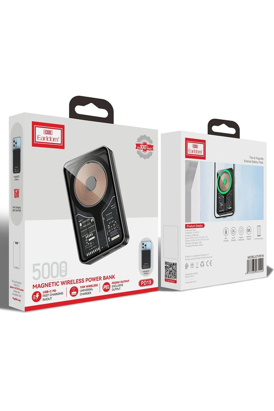 PD19 5.000 mAh Kablosuz Şarjlı Standlı PD Hızlı Şarj Powerbank 8