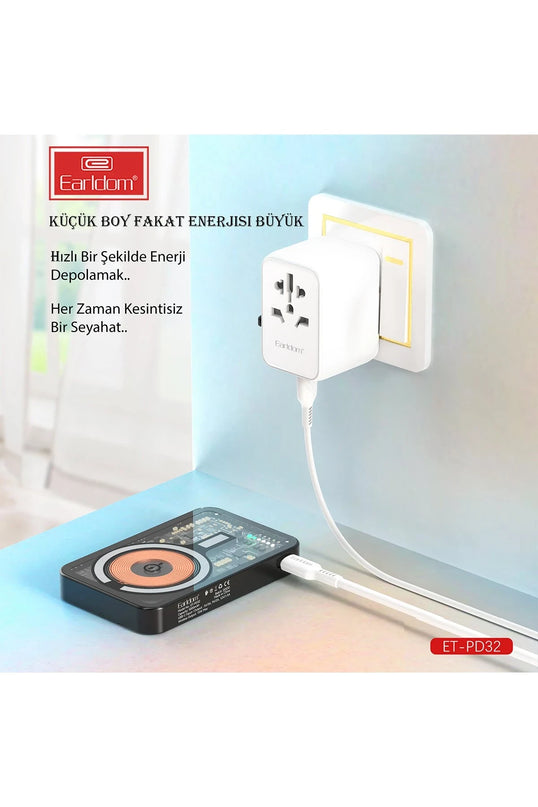 PD32 5.000 mAh 22.5W Kablosuz Şarjlı Standlı PD Hızlı Şarj Powerbank 3