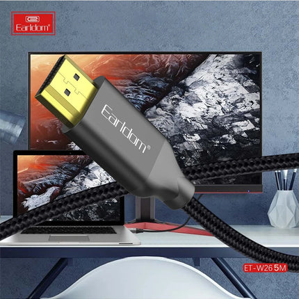 W26 5M 4K Altın Uçlu Hasır HDMI Kablo 5