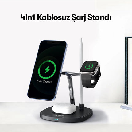 WC18 4in1 15W Kablosuz Şarj Masaüstü Set 2