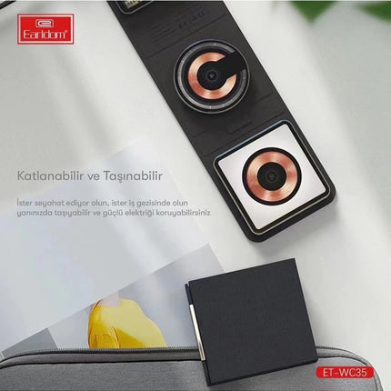 WC35 3in1 15W Magsafe Katlanabilir Masaüstü Kablosuz Şarj Standı 5