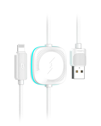 WC40 1.2M 12W Usb to Lightning ve 2.5W Kablosuz Saat Şarj Çıkışlı 2in1 Hızlı Şarj Kablosu
