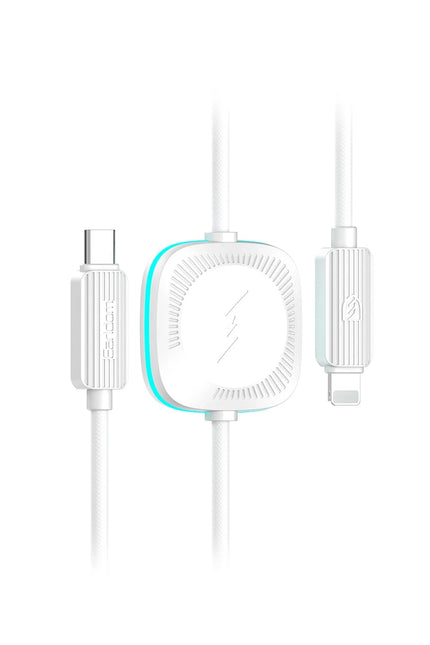 WC41 1.2M 20W Type-C to Lightning ve 2.5W Kablosuz Saat Şarj Çıkışlı 2in1 PD Hızlı Şarj Kablosu