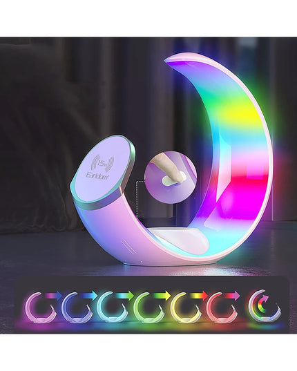 WC55 4in1 15W Telefon Saat ve Airpods İçin RGB Kablosuz Şarj Standı 2