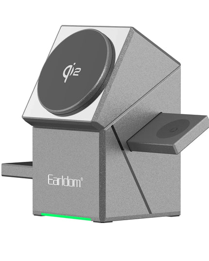 WC65 3in1 15W Telefon 2.5W Saat ve 5W Airpods İçin Kablosuz Şarj Standı