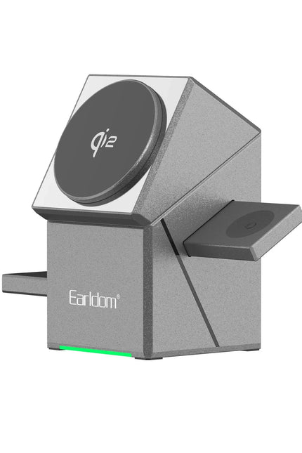 WC65 3in1 15W Telefon 2.5W Saat ve 5W Airpods İçin Kablosuz Şarj Standı