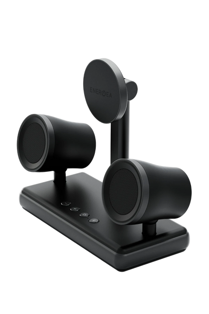 MagAudio 2in1 5W Kablosuz Hoparlörlü Qi2 Destekli 15W Masaüstü Hızlı Şarj Standı