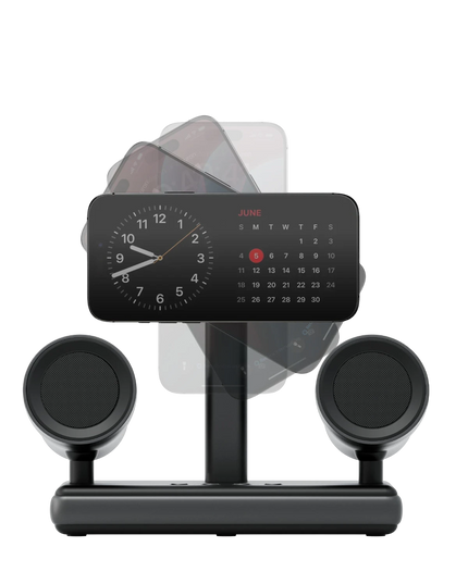 MagAudio 2in1 5W Kablosuz Hoparlörlü Qi2 Destekli 15W Masaüstü Hızlı Şarj Standı 3