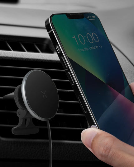MagDrive 2in1 Izgara Klipsli ve Bardaklık Bölgesine Takma Aparatlı 15W Kablosuz Şarjlı Manyetik Magsafe Araç Tutucu 6
