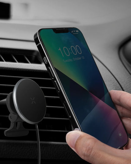 MagDrive 2in1 Izgara Klipsli ve Vantuzlu 15W Kablosuz Şarjlı Manyetik Magsafe Araç Tutucu 5