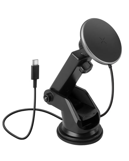 MagDrive 2in1 Izgara Klipsli ve Vantuzlu 15W Kablosuz Şarjlı Manyetik Magsafe Araç Tutucu