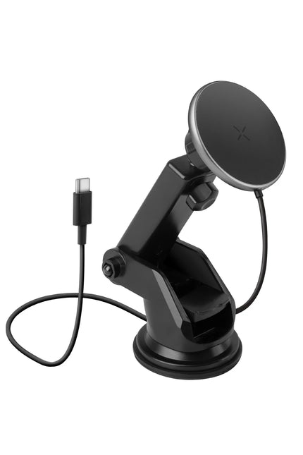 MagDrive 2in1 Izgara Klipsli ve Vantuzlu 15W Kablosuz Şarjlı Manyetik Magsafe Araç Tutucu