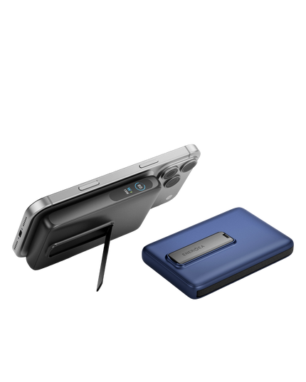 MagPac Ultra 10000mAh Qi2 25W Dahili Kablolu Standlı Manyetik Powerbank - Mavi 4
