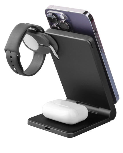 MagTrio 3in1 Katlanabilir 15W Telefon Saat Airpods Masaüstü Hızlı Şarj Standı 5