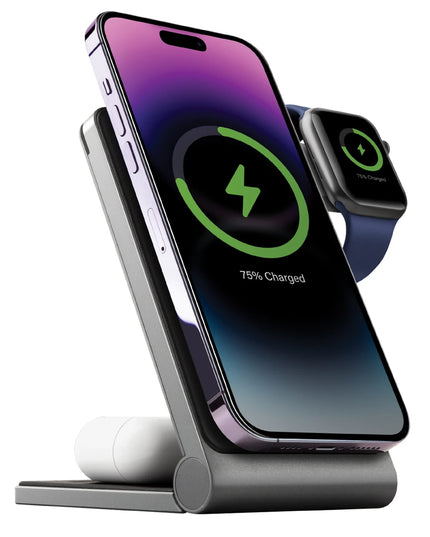 MagTrio 3in1 Katlanabilir 15W Telefon Saat Airpods Masaüstü Hızlı Şarj Standı 2