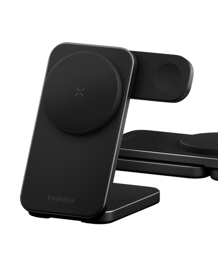 MagTrio 2 3in1 Katlanabilir 25W Telefon Saat Airpods Masaüstü Hızlı Şarj Standı - Siyah 2