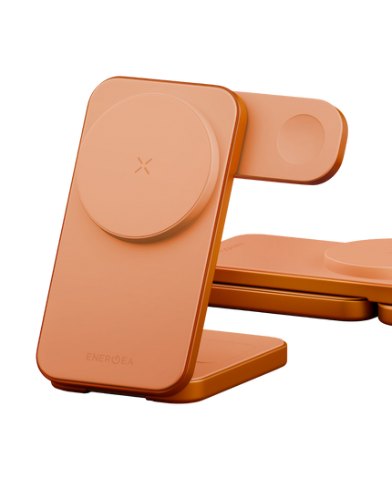 MagTrio 2 3in1 Katlanabilir 25W Telefon Saat Airpods Masaüstü Hızlı Şarj Standı - Turuncu 2