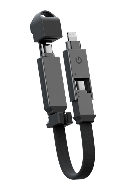 Sheath 2in1 15cm Type-C to Type-C Lightning 60W MFi Sertifikalı Hızlı Şarj Data Kablosu - Siyah