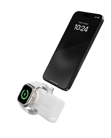x Bazic GoPower Koda 5000mAh 3in1 Lightning ve Apple Watch Destekli Katlanabilir Powerbank - Beyaz 2